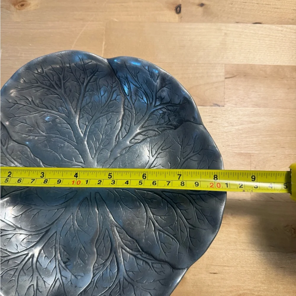 Vintage Arthur Court 1982 Cabbage Leaf Bowl Textured Aluminum 8” Collectible